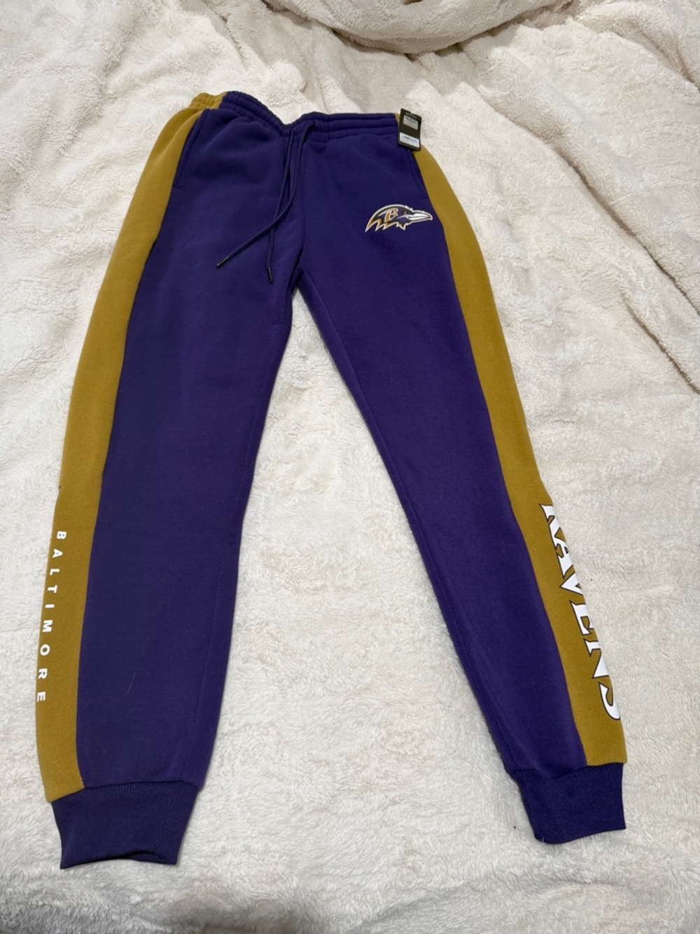 NFL Purple and Gold Baltimore Ravens Men's Fleece Joggers